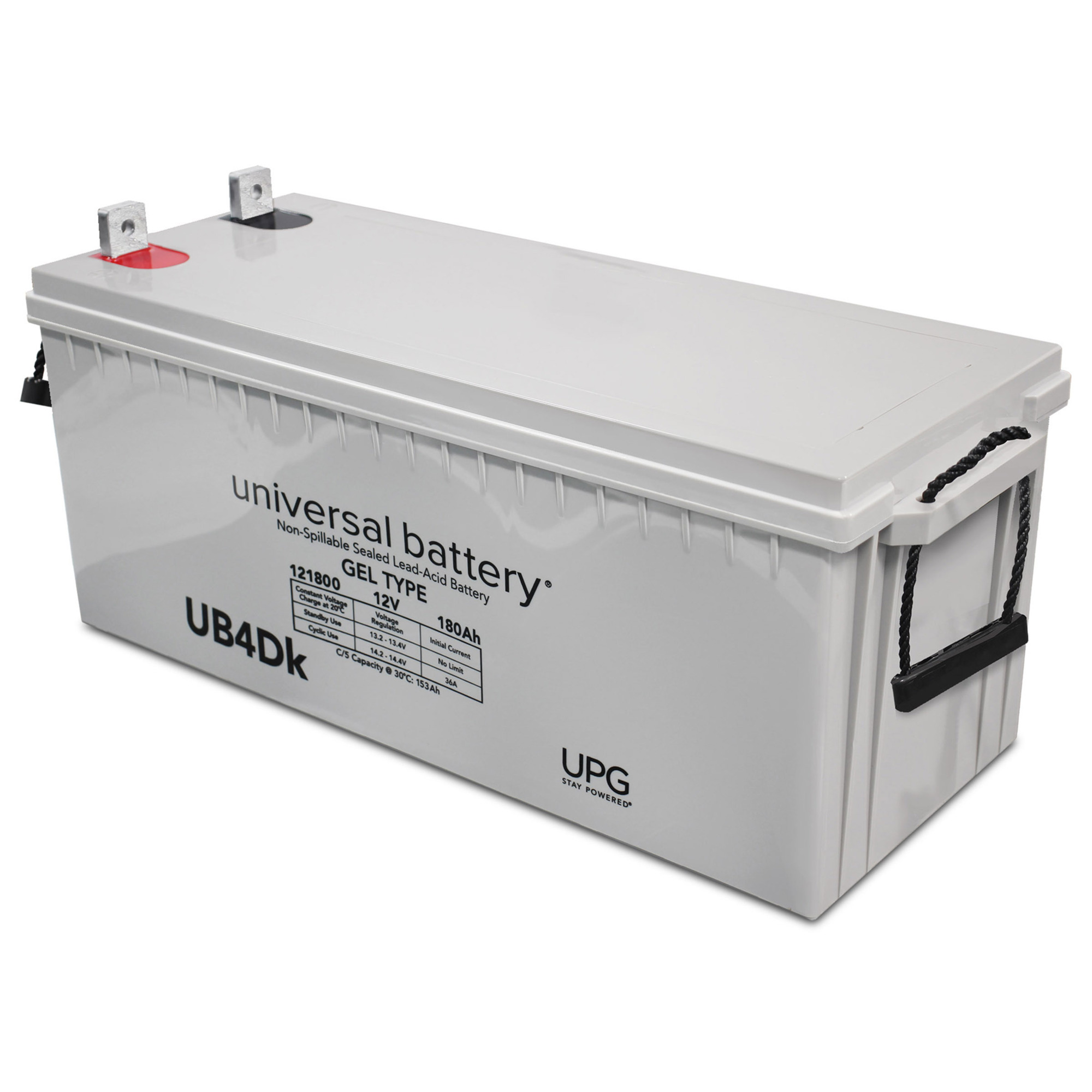 UPG Universal Sealed Lead-Acid Battery, GEL-type, 12V, 180 Ah, Group 4D, Model# UB-4D